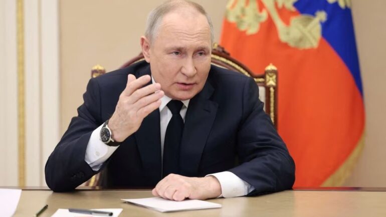 Tổng thống Nga Putin tại Moskva ngày 2/3. Ảnh: Reuters