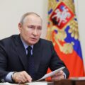 Tổng thống Nga Vladimir Putin chủ trì một cuộc họp trực tuyến ngày 29/3. Ảnh: AFP