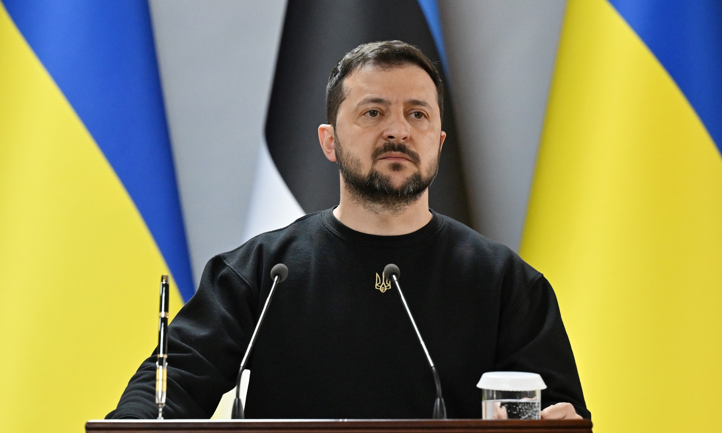 Tổng thống Ukraine Volodymyr Zelensky phát biểu tại thành phố Zhytomyr của nước này hôm 24/4. Ảnh: AFP