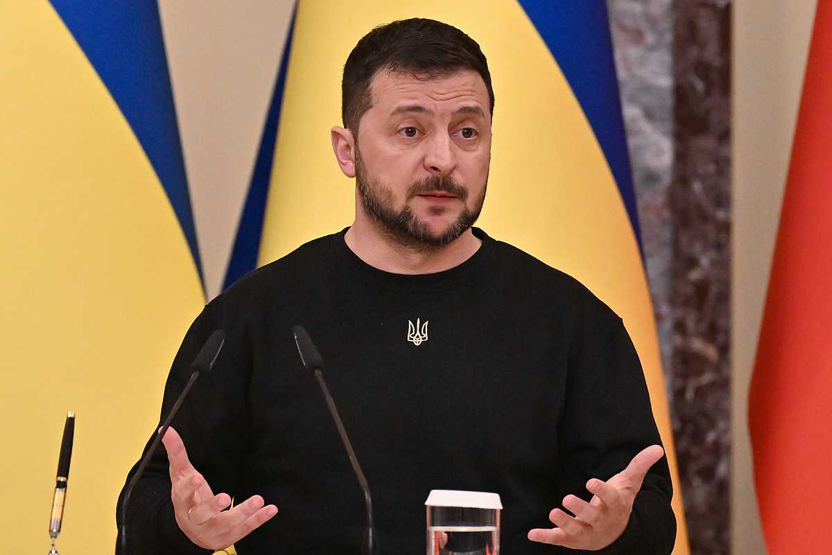 Tổng thống Volodymyr Zelensky tại Kiev, Ukraine ngày 28/4. Ảnh: AFP