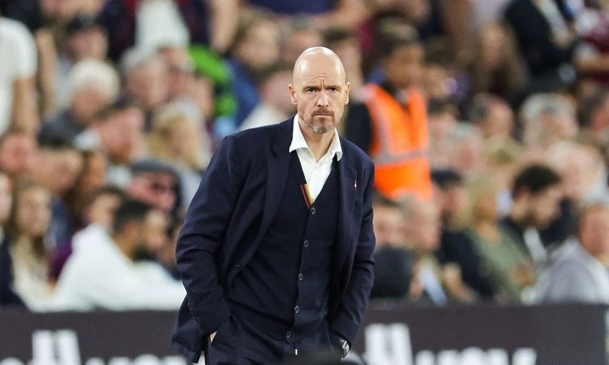 Ten Hag trong trận thua West Ham 0-1 ngày 7/5. Ảnh: Rex