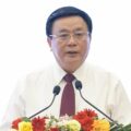 GS. TS Nguyễn Xuân Thắng, Giám đốc Học viện Chính trị quốc gia Hồ Chí Minh, Chủ tịch Hội đồng Lý luận Trung ương, phát biểu tại hội thảo sáng 19/5. Ảnh: Hoàng Phong