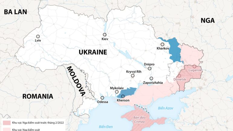 Cục diện chiến sự Ukraine. Đồ họa: WP