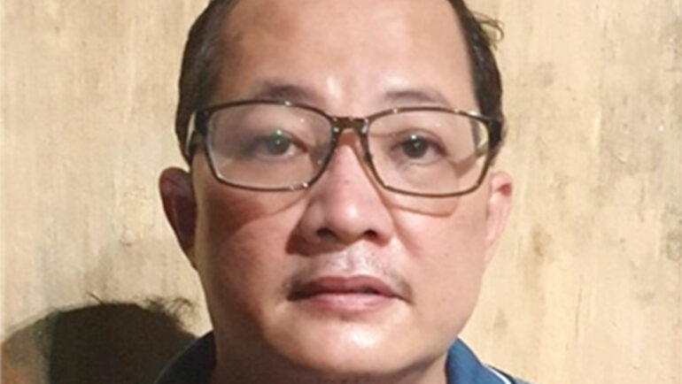 Ông Quân thời điểm bị bắt. Ảnh: Công an cung cấp