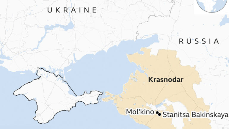 Vị trí vùng Krasnodar, Nga. Đồ họa: BBC