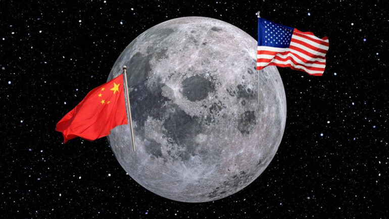 Trung Quốc và Mỹ đều đặt mục tiêu đưa người lên Mặt Trăng. Ảnh: Euronews