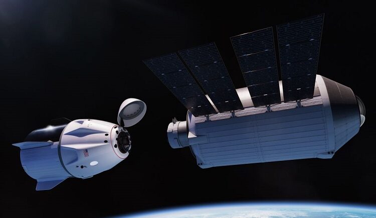 Mô phỏng tàu Dragon của SpaceX bay tới trạm Haven-1. Ảnh: Vast Space LLC