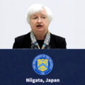 Bộ trưởng Tài chính Mỹ Janet Yellen tại họp báo ở Niigata hôm 11/5. Ảnh: Reuters