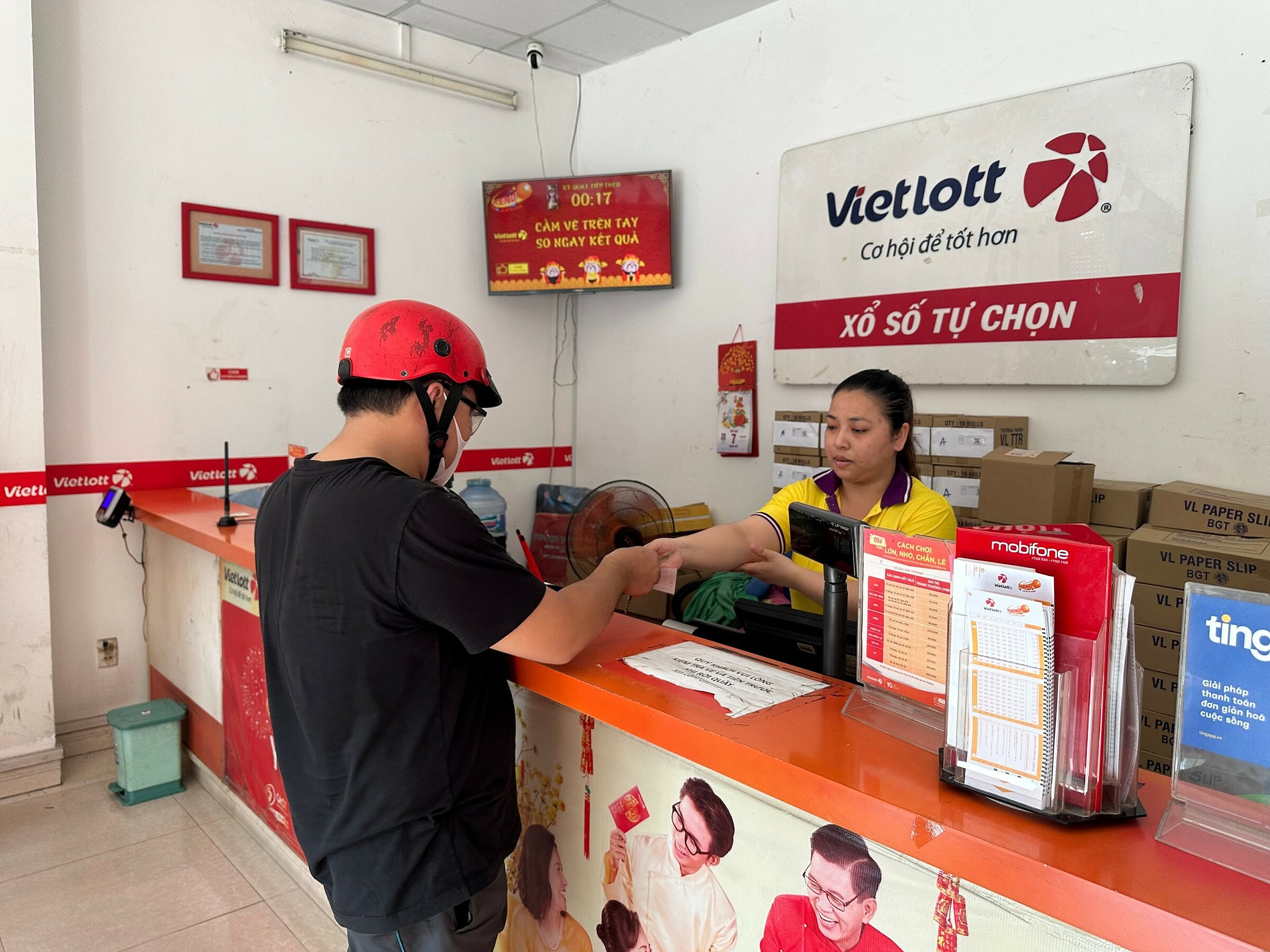 Một điểm bán Vietlott, trong hệ thống hơn 5000 điểm bán trên toàn quốc. Ảnh: Vietlott