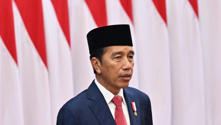 Tổng thống Indonesia Joko Widodo trong cuộc họp về ngân sách tại tòa nhà quốc hội ở Jakarta ngày 16/8. Ảnh: AFP