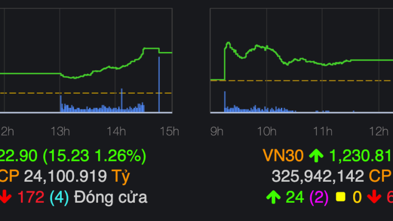 VN-Index chốt phiên 31/7 tăng hơn 15 điểm. Ảnh: VNDirect