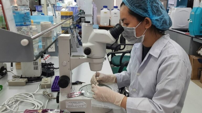 Nghiên cứu khoa học tại Đại học Quốc tế - Đại học Quốc gia TP HCM. Ảnh:Văn Tân