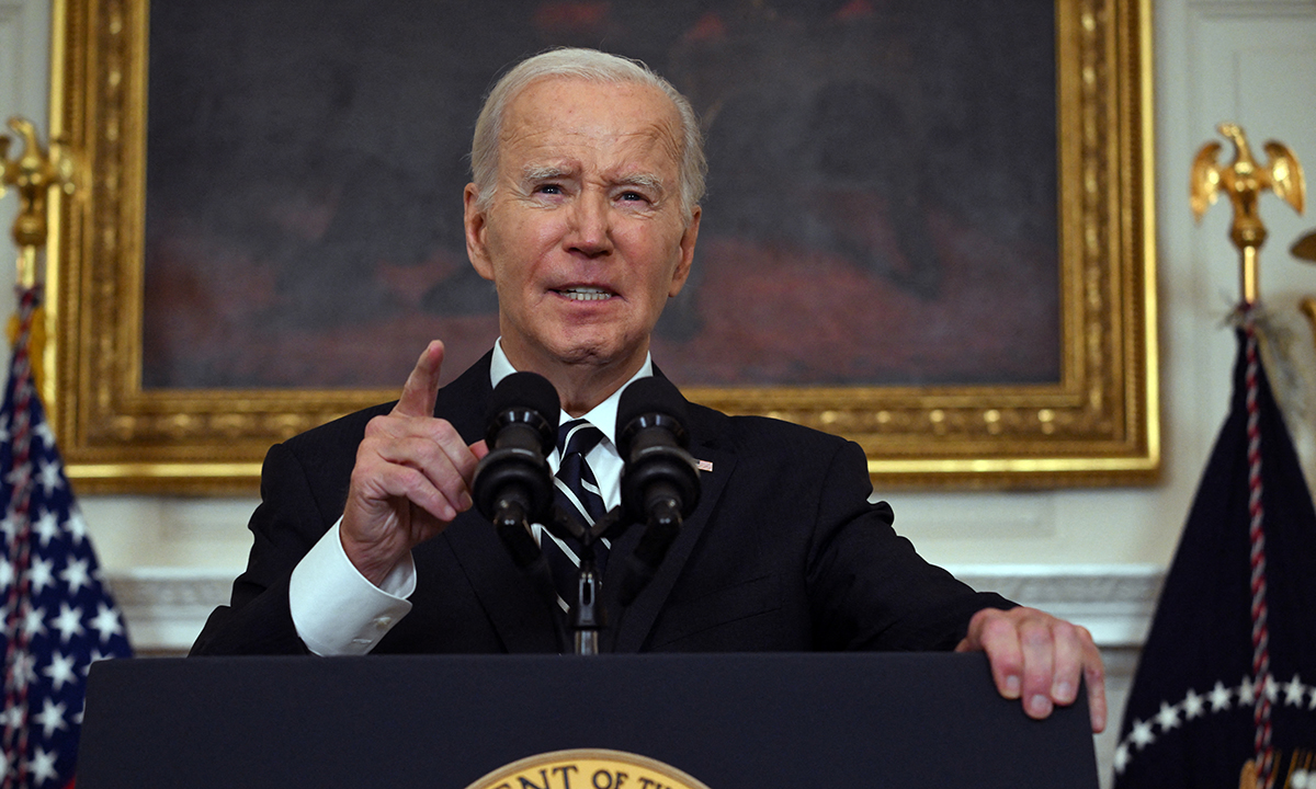 Tổng thống Mỹ Joe Biden trong phiên họp tại Nhà Trắng ngày 7/10. Ảnh: AFP