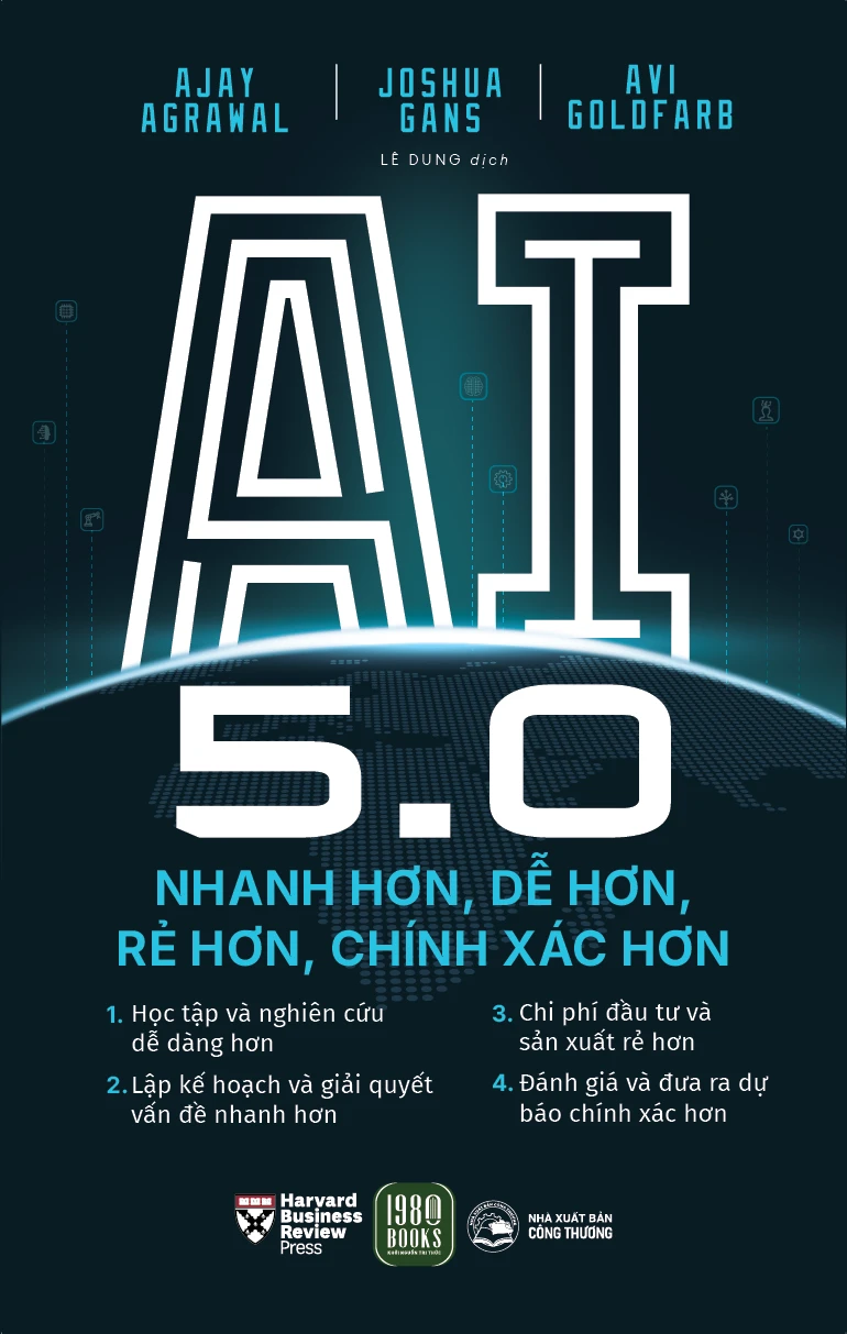 Bìa AI 5.0 , 432 trang, phát hành Bản tiếng Anh với tựa đề: Power and Prediction: The Disruptive Economics of Artificial Intelligence