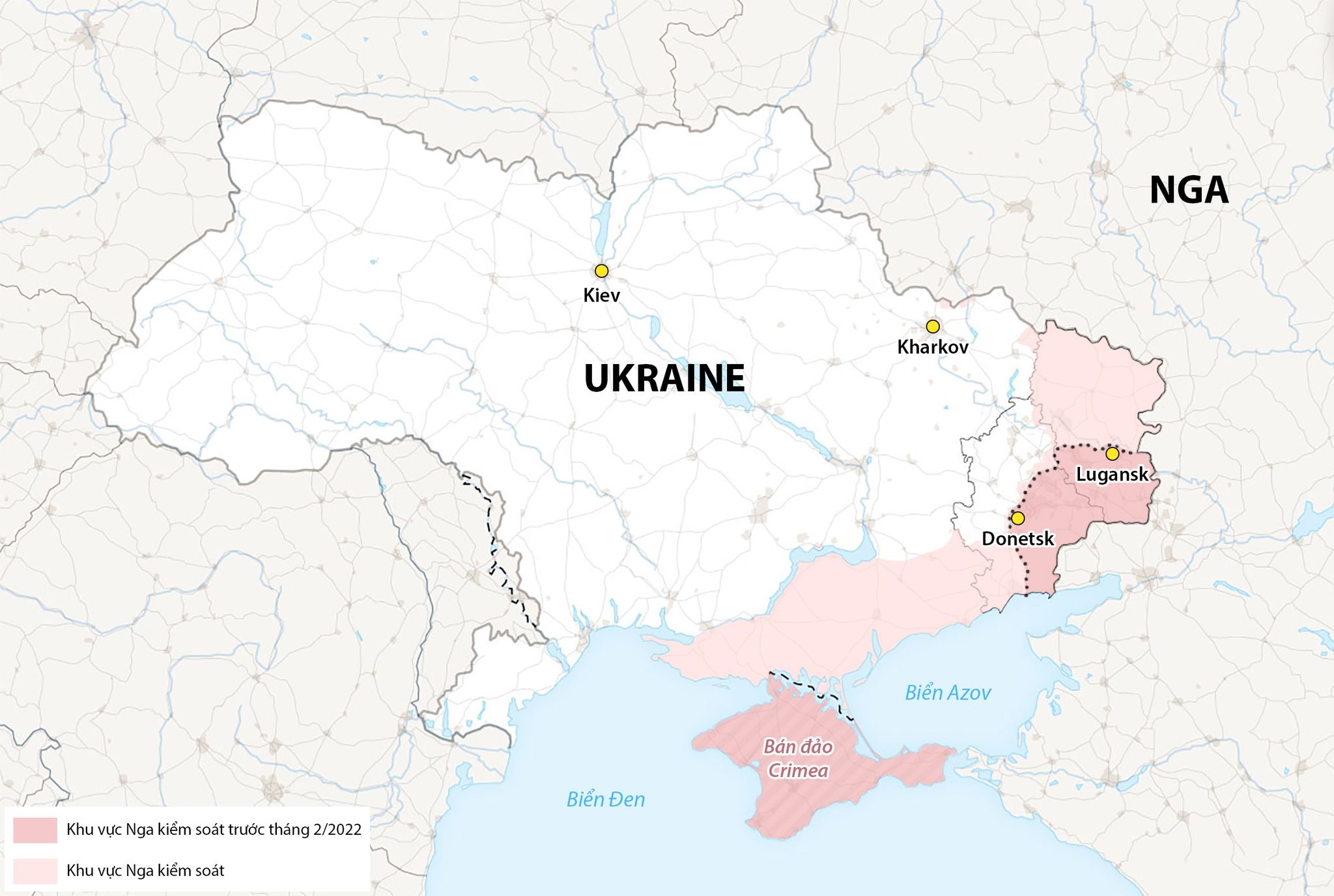 Cục diện chiến sự Nga - Ukraine. Đồ họa: WP