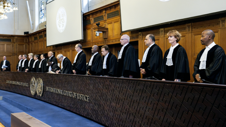 Hội đồng thẩm phán ICJ ra phán quyết tại The Hague, Hà Lan ngày 19/7. Ảnh: AFP