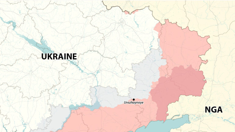 Vị trí làng Urozhaynoye, tỉnh Donetsk. Đồ họa: WP