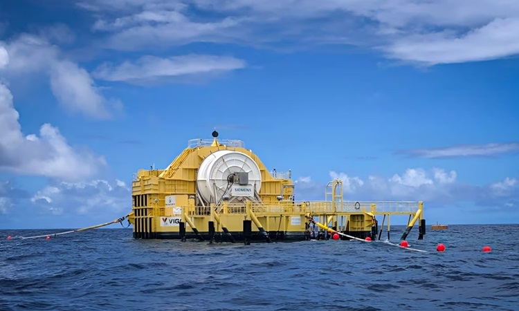 Hệ thống OE-35 sử dụng turbine Wells. Ảnh: Ocean Energy