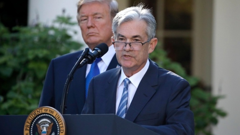 Ông Donald Trump và Chủ tịch Fed Jerome Powell tại Nhà Trắng tháng 11/2017. Ảnh: Reuters