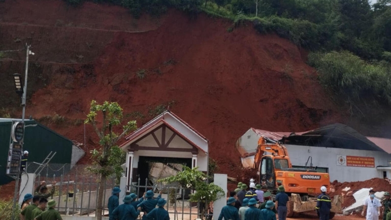 Hiện trường vụ sạt lở ở Lạng Sơn. Ảnh: Thầy Mo
