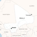 Vị trí thị trấn Tinzaouaten, Mali. Đồ họa: Map Creator