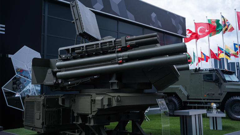 Nguyên mẫu tổ hợp Pantsir-SMD-E tại gian trưng bày trong triển lãm ARMY 2024 ở Moskva, Nga ngày 13/8. Ảnh: Rostec