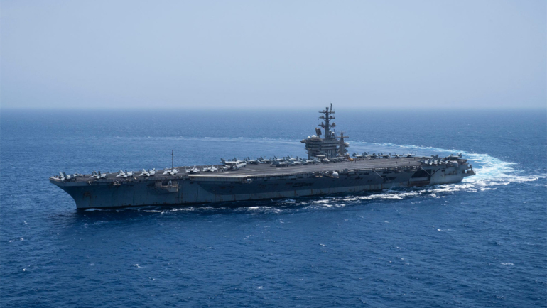 Tàu sân bay USS Dwight D. Eisenhower tại Biển Đỏ hồi tháng 6. Ảnh: AP