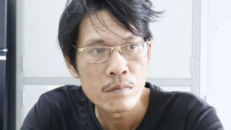 Lai Văn Phát Nhật Trường tại cơ quan điều tra. Ảnh: Văn Trăm