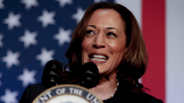 Phó tổng thống Mỹ Kamala Harris dự sự kiện ở bang Michigan ngày 17/7. Ảnh: AFP