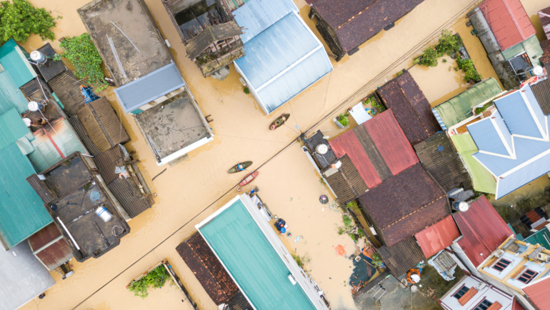 Mưa lũ gây ngập ở huyện Chương Mỹ, tháng 7/2024. Ảnh: Gia Chính