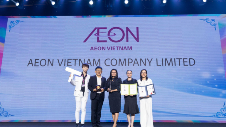 AEON Việt Nam nhận hai giải thưởng liên tiếp tại HR Asia Awards 2024. Ảnh: AEON Việt Nam