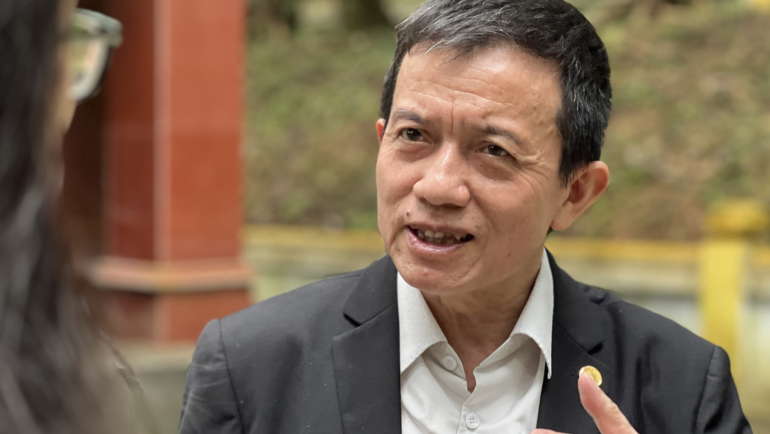 PGS.TS Nguyễn Mạnh Hà lý giải về việc Chủ tịch Hồ Chí Minh chọn rừng Trần Hưng Đạo làm nơi thành lập Đội. Ảnh: Hoàng Phương