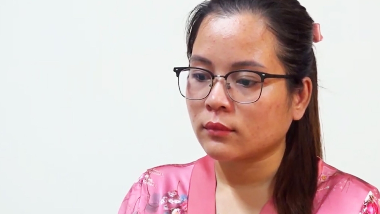 Phạm Mỹ Nhiên thời điểm bị Công an tỉnh Cà Mau khởi tố. Ảnh: An Khang