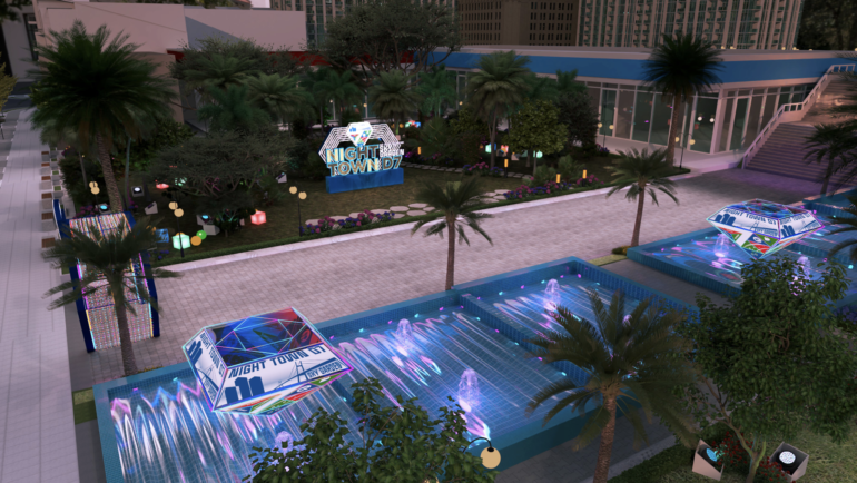 Phối cảnh khu công viên ánh sáng trong quần thể Phố thương mại ẩm thực Sky Garden. Ảnh: UBND quận 7