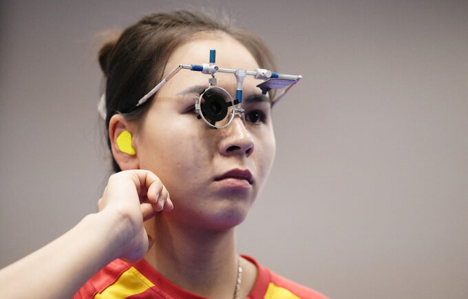 Trịnh Thu Vinh đứng thứ bảy nội dung 25m súng ngắn thể thao nữ Olympic Paris 2024. Ảnh: Reuters