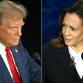 Ứng viên tổng thống đảng Cộng hòa Donald Trump (trái) và Phó tổng thống Kamala Harris trong buổi tranh luận ở Philadelphia, bang Pennsylvania ngày 10/9. Ảnh: AFP