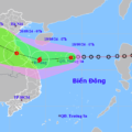 Dự báo hướng đi và vùng ảnh hưởng áp thấp nhiệt đới. Ảnh: NCHMF