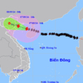 Dự báo đường đi và khu vực ảnh hưởng của bão Yagi. Ảnh: NCHMF