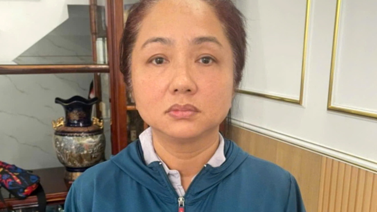 Bị can Diệp Ngọc Tuyền tại cơ quan điều tra. Ảnh: Công an cung cấp