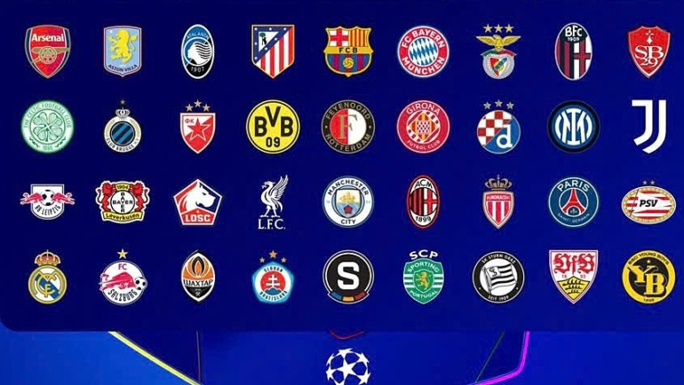 36 đội dự Champions League 2024-2025. Ảnh: UEFA