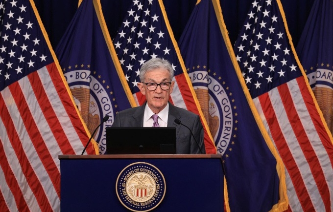 Chủ tịch Fed Jerome Powell trong cuộc họp báo hôm 31/7. Ảnh: Reuters