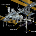 Trạm Vũ trụ Quốc tế (ISS) và 6 tàu vũ trụ đang ghép nối vào ngày 11/9. Ảnh: NASA