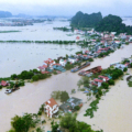 Hàng trăm hộ dân ở xã Gia Thịnh, huyện Gia Viễn đã bị ngập do nước sông Hoàng Long dâng cao. Ảnh: Lam Sơn