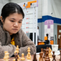 Phạm Lê Thảo Nguyên trong một ván đấu ở Olympiad cờ vua 2024 tại Budapest, Hungary. Ảnh: FIDE