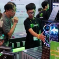 Card đồ họa Nvidia GeForce được giới thiệu tại triển lãm Computex 2024. Ảnh: Reuters