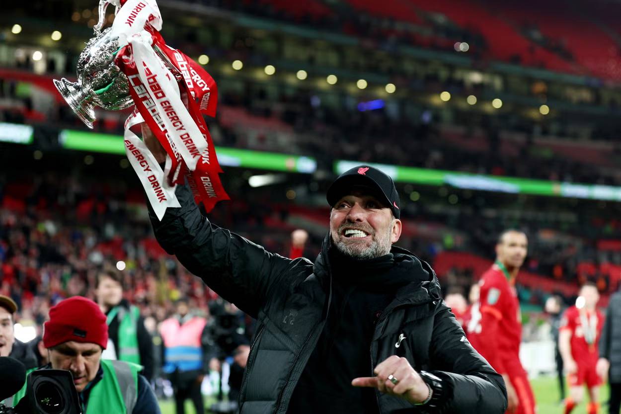 Klopp giành Cup Liên đoàn Anh với Liverpool hồi tháng 2/2024. Ảnh: Reuters