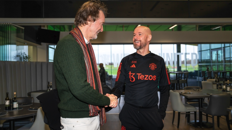 Ratcliffe gặp gỡ Ten Hag hồi tháng Một, trước khi ông tiếp quản vị trí trong ban lãnh đạo Man Utd. Ảnh: Man Utd