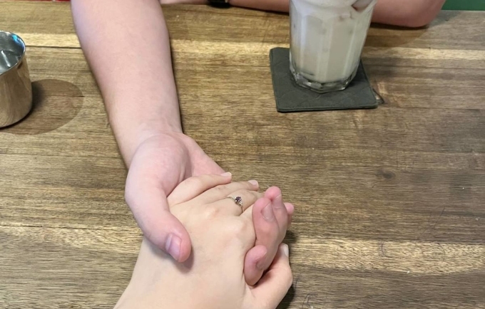 Một bức ảnh hiếm hoi Diệu Thúy đăng trên story khoe tình yêu. Ảnh: Nhân vật cung cấp