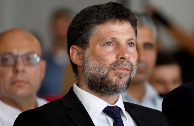 Bộ trưởng Tài chính Israel Bezalel Smotrich trong sự kiện ở Petah Tikva, tháng 8/2023. Ảnh: Reuters