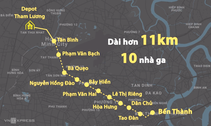 Hướng tuyến Metro Số 2. Đồ họa: Thanh Huyền